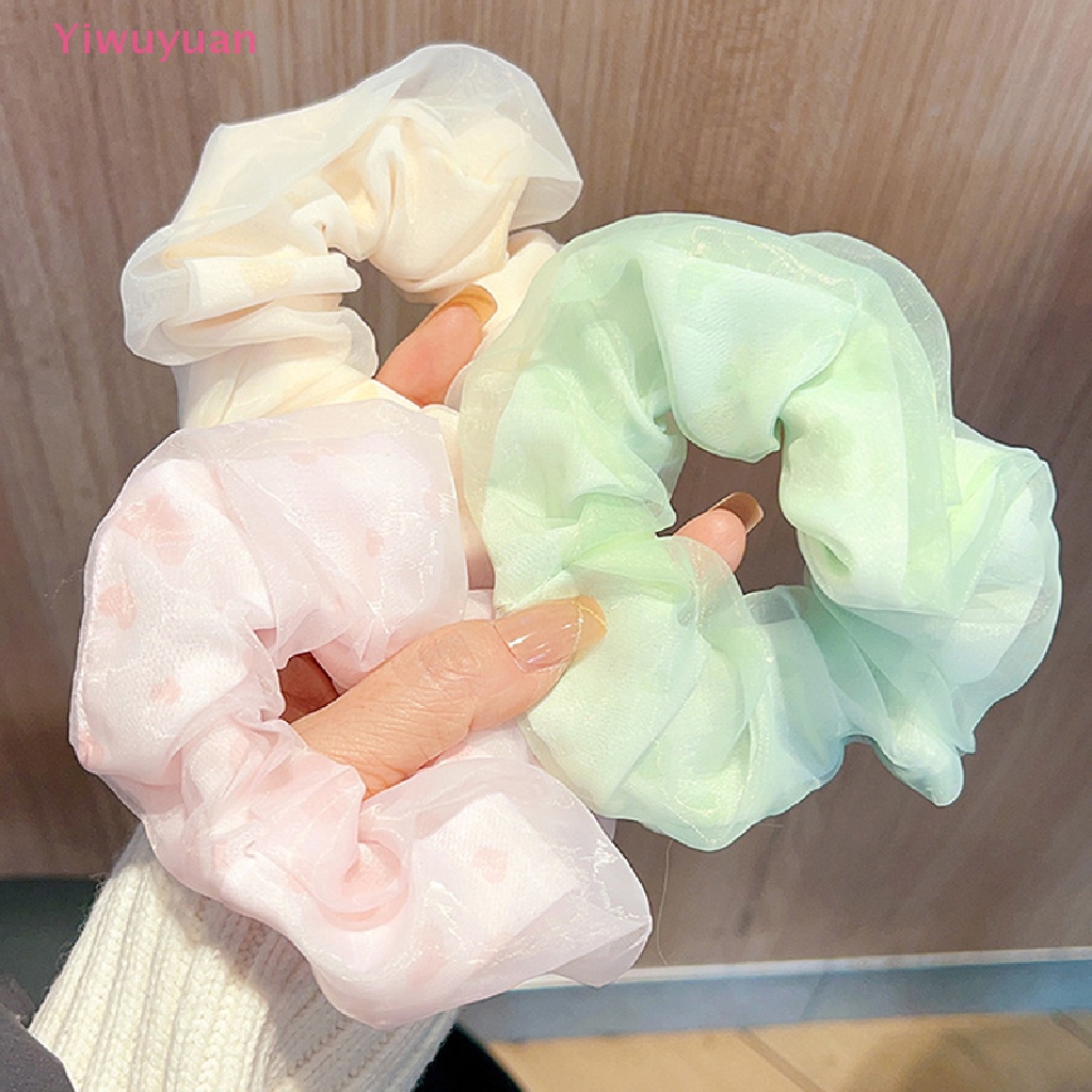 &lt; Yiwuyuan &gt; Dây Buộc Tóc Hai Lớp Kiểu Phô Mai Lớn Với Cảm Giác Cao Cấp Thanh Lịch Đa Năng