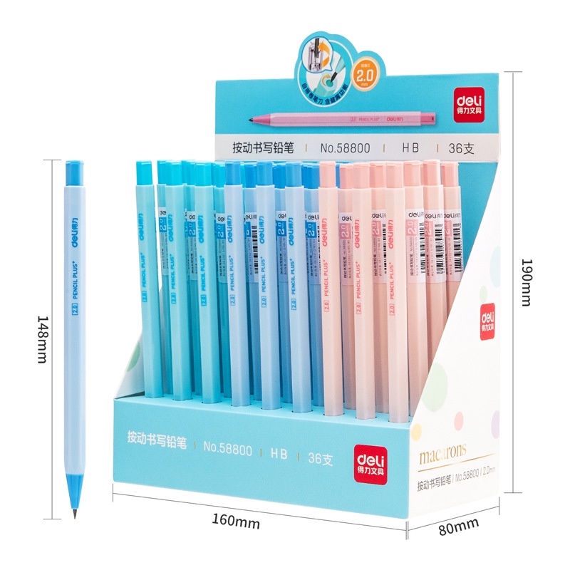 Bút Chì Cơ 2B Dày 2.0mm Hình Lục Giác Sáng Tạo