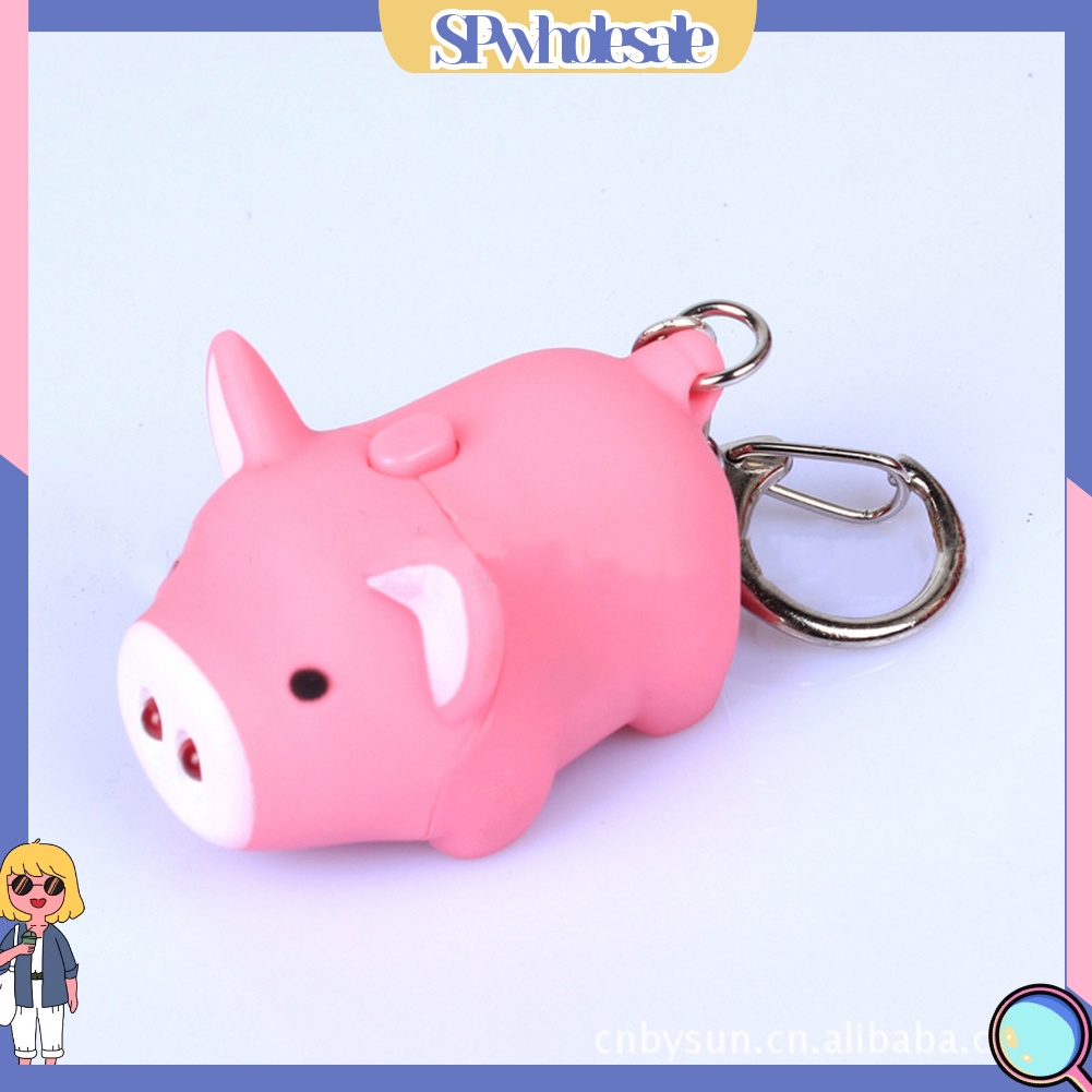 <SPwholesale> Móc Khóa Heo Con Có Đèn LED Dễ Thương