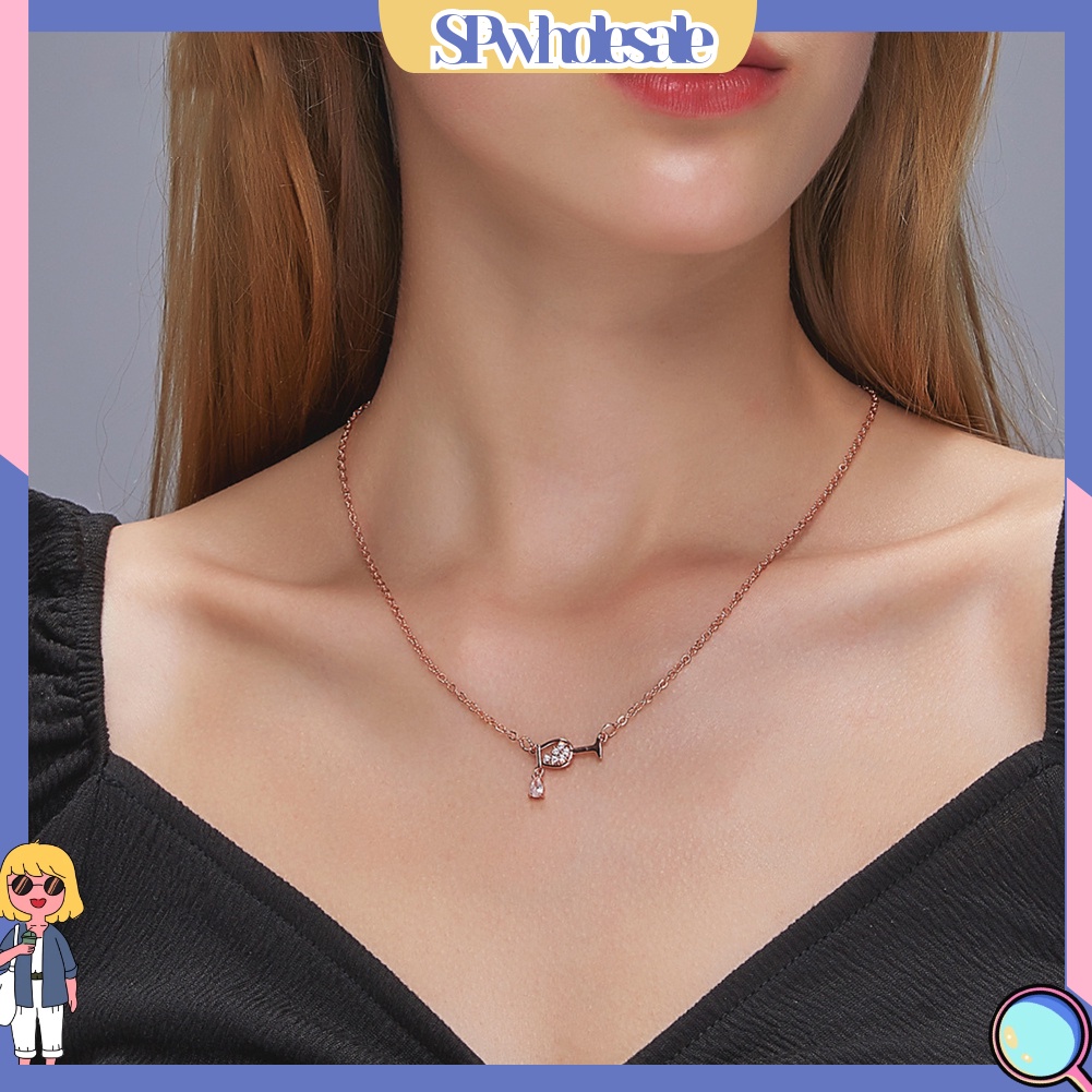 <SPwholesale> Vòng cổ Mặt Hình Trái Tim Đính Đá Lấp Lánh