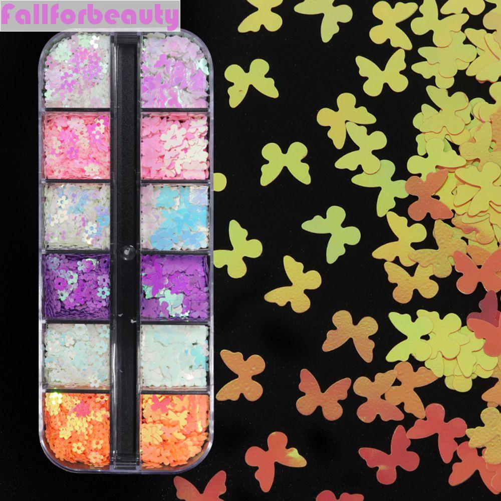 Hộp Kim Tuyến Hình Bướm Lấp Lánh Trang Trí Móng Tay DIY