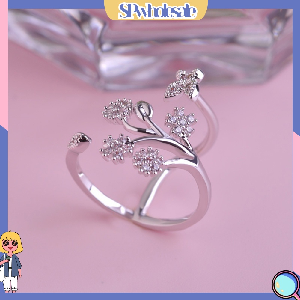 <SPwholesale> Nhẫn Đính Hôn Bạc Họa Tiết Bướm Đáng Yêu Dành Cho Nữ