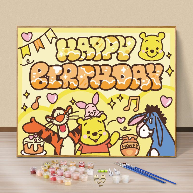Tranh Sơn Dầu Kỹ Thuật Số Tự Vẽ Hình Shin-Chan / Winnie the Pooh / Pooh / Handmade / Sáng Tạo / Phòng Ngủ