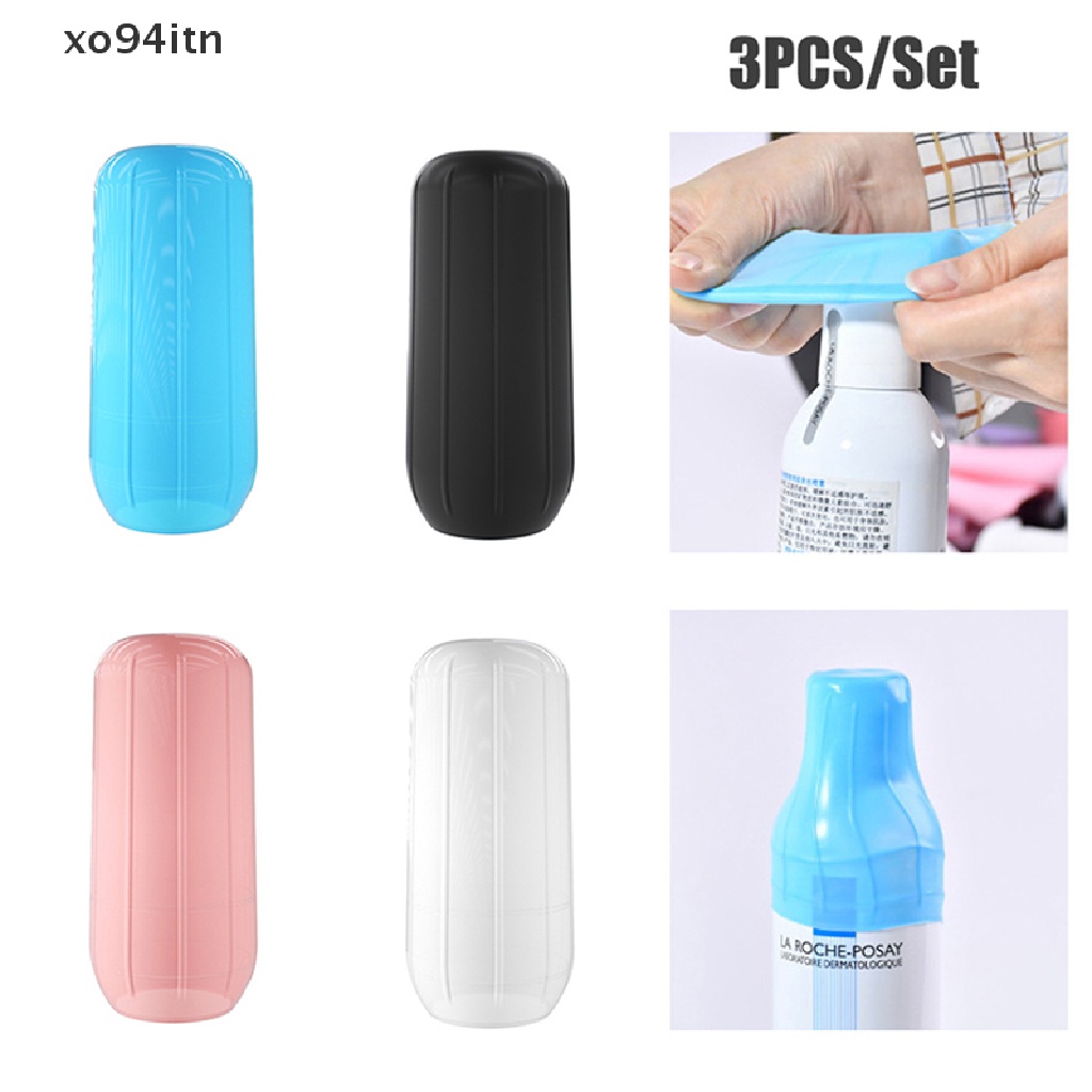 Tn Bộ 3 Vỏ Bọc Chai Sữa Dưỡng Du Lịch Bằng Silicone Đàn Hồi Chống Rò Rỉ