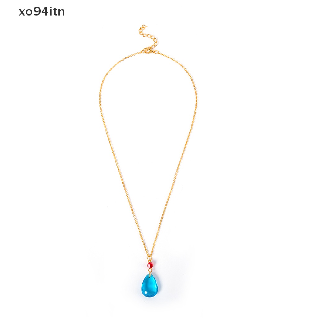 Vòng cổ Mặt Đá Hình Giọt Nước Màu Xanh Dương Dùng Hóa Trang