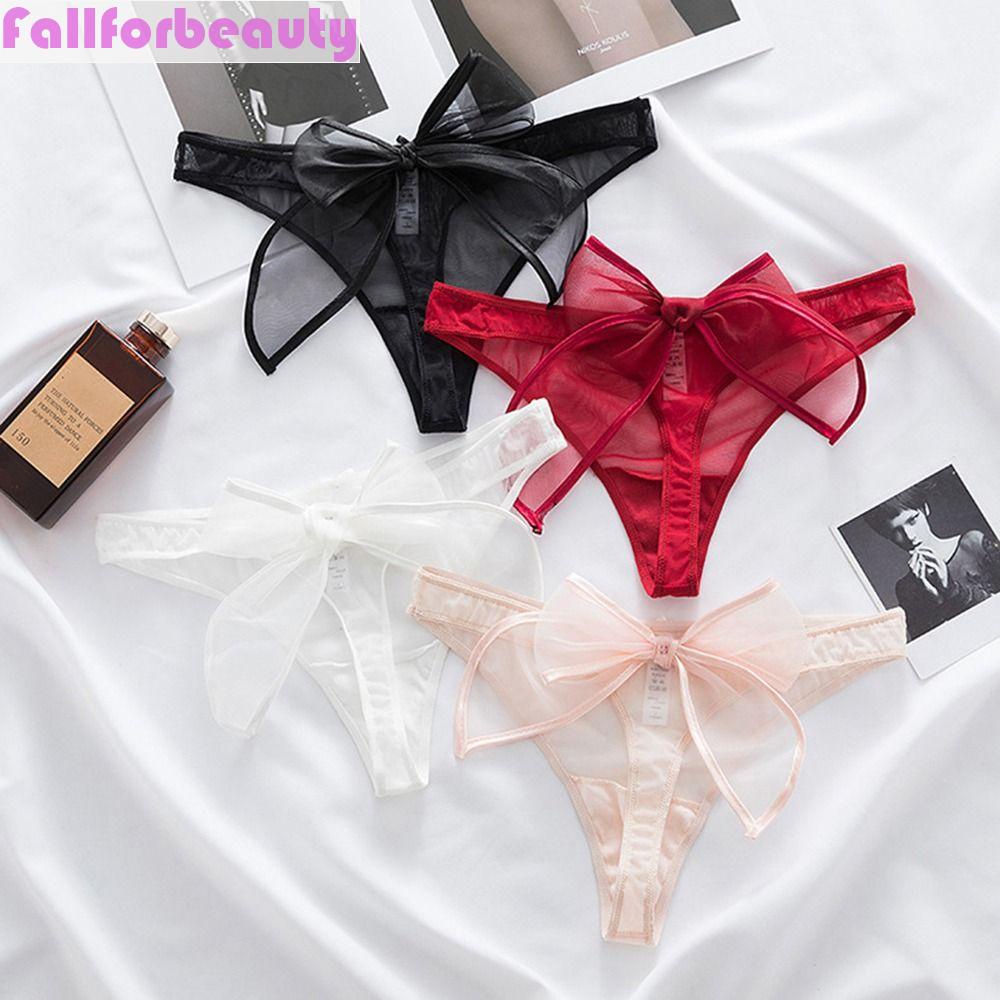 Quần Lót Cotton Satin Lưng Thấp Màu Trơn Đính Nơ Ruy Băng Dễ Thương Cho Bạn Gái