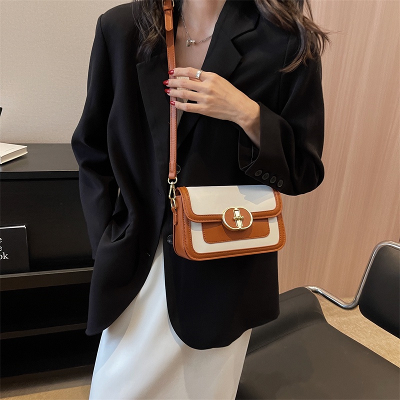 Túi Đeo Vai Hình Vuông Màu Sắc Đơn Giản Chất Lượng Cao Phong Cách retro Dành Cho Nữ