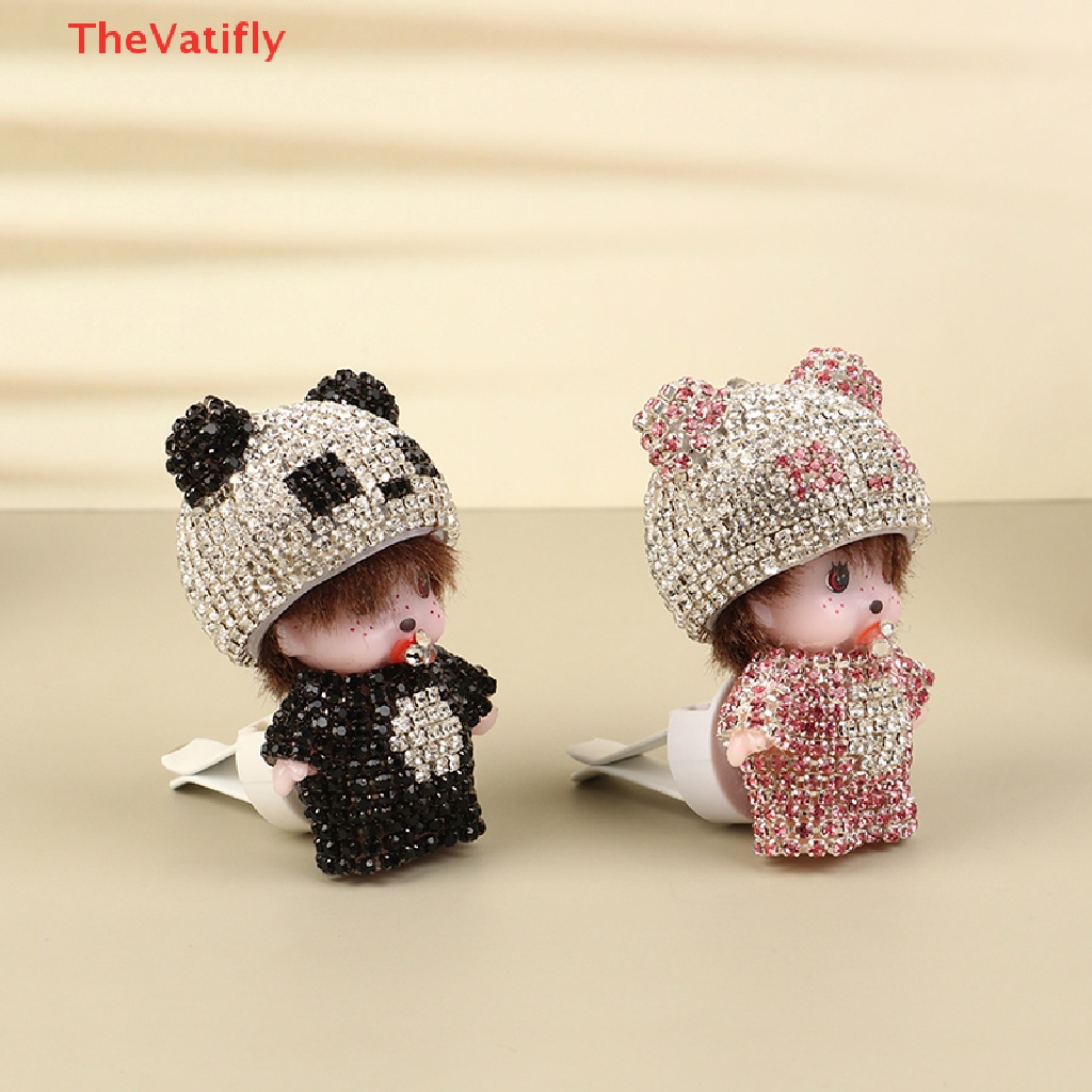 [Thevalifly] 1 Phụ Kiện Trang Trí Lỗ Thông Khí Xe Hơi Kiểu Dáng Hoạt Hình Dễ Thương Đính Kim Cương
