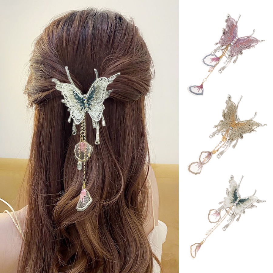 Kẹp Tóc Hình Bướm Bằng Hợp Kim Có Đính Đá