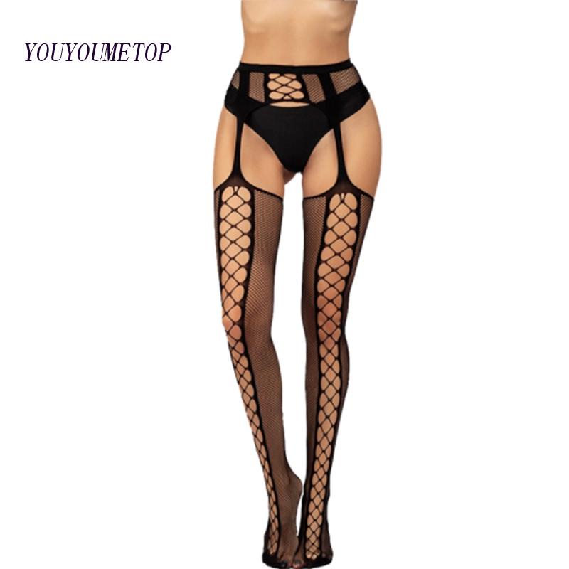 Youyo Quần Tất Lưới Hở Đáy Họa Tiết Sọc Chéo Quyến Rũ Cho Nữ