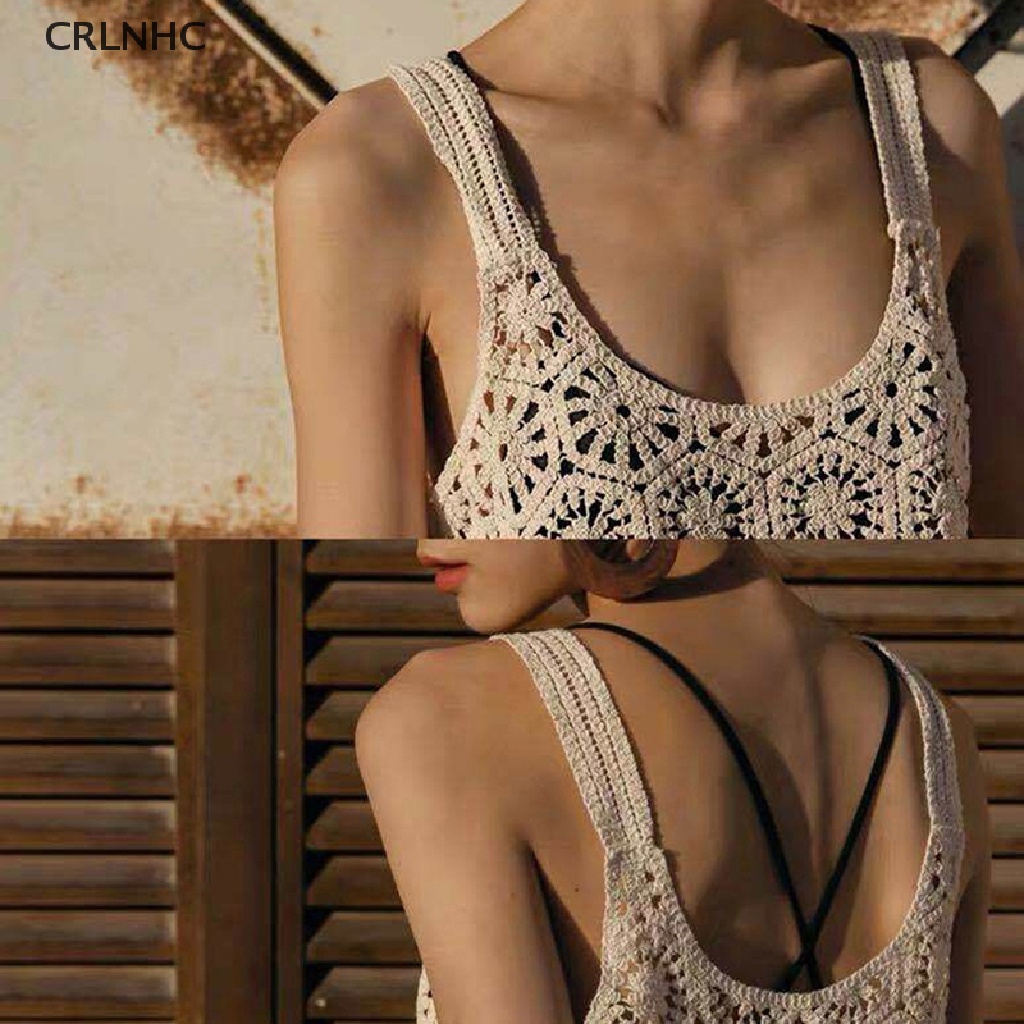 Áo Dệt Kim Sát Nách Dáng Rộng Khoét Rỗng Kiểu Retro Thời Trang Mùa Hè Cho Bạn Gái