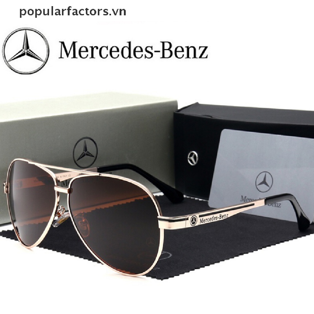 Kính Mát Phân Cực Gọng Kim Loại Phong Cách Vintage Mercedes Benz