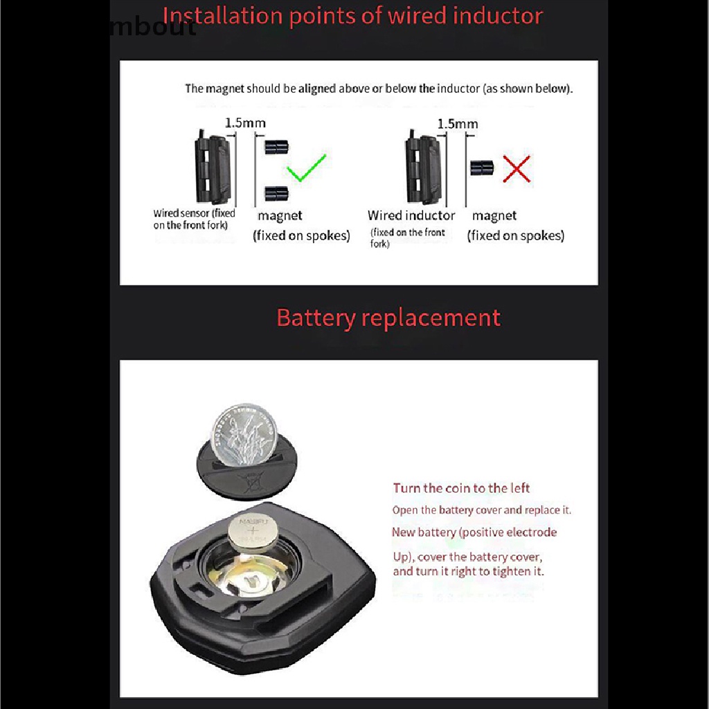 Máy Đo Tốc Độ Xe Đạp Không Thấm Nước Có Màn Hình LCD Kỹ Thuật Số