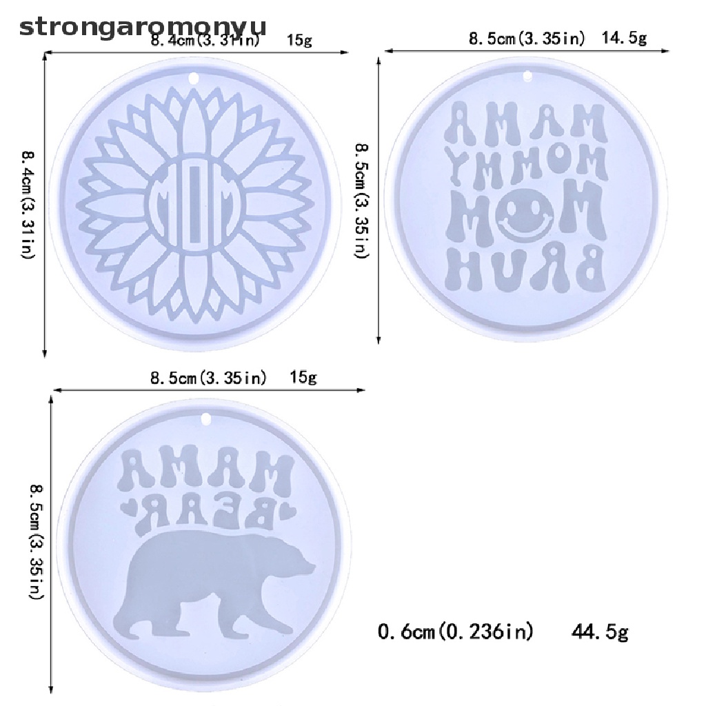 Khuôn Silicone Làm Mặt Dây Chuyền DIY Hình Gấu MAMA / Hoa Hướng Dương