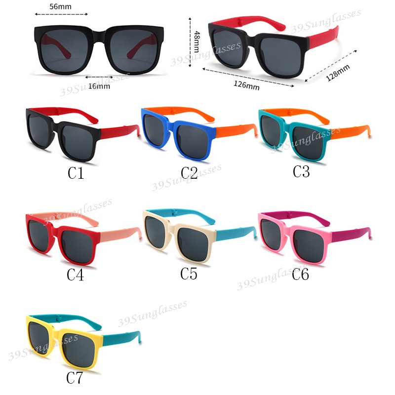 Kính Mát Gọng Vuông Nhiều Màu Sắc Chống Tia UV Phong Cách Hàn Quốc Dễ Thương Dành Cho Bé Trai Và Bé Gái