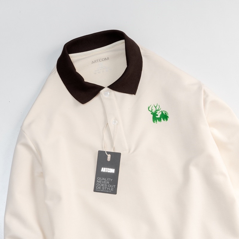 Áo nỉ dài tay nam Polo Snow  ARTCOM chất vải nỉ da cá 100% cotton dày dặn ấm áp cho mùa đông, co dãn tốt thoáng khí