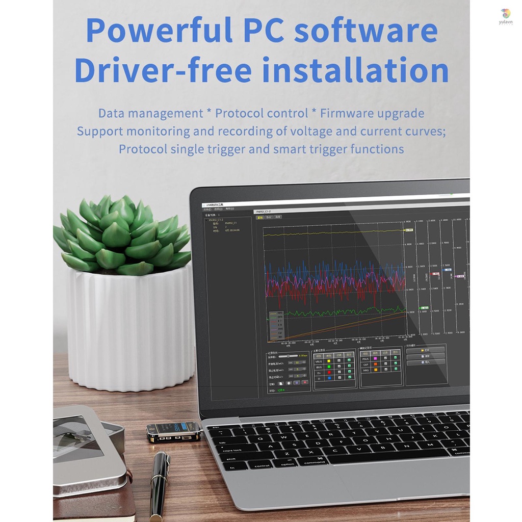 Thiết Bị Kiểm Tra Điện Áp USB Type C Màn Hình TFT Màu Kỹ Thuật Số 1.3 Inch 0-6.5A 4-24V