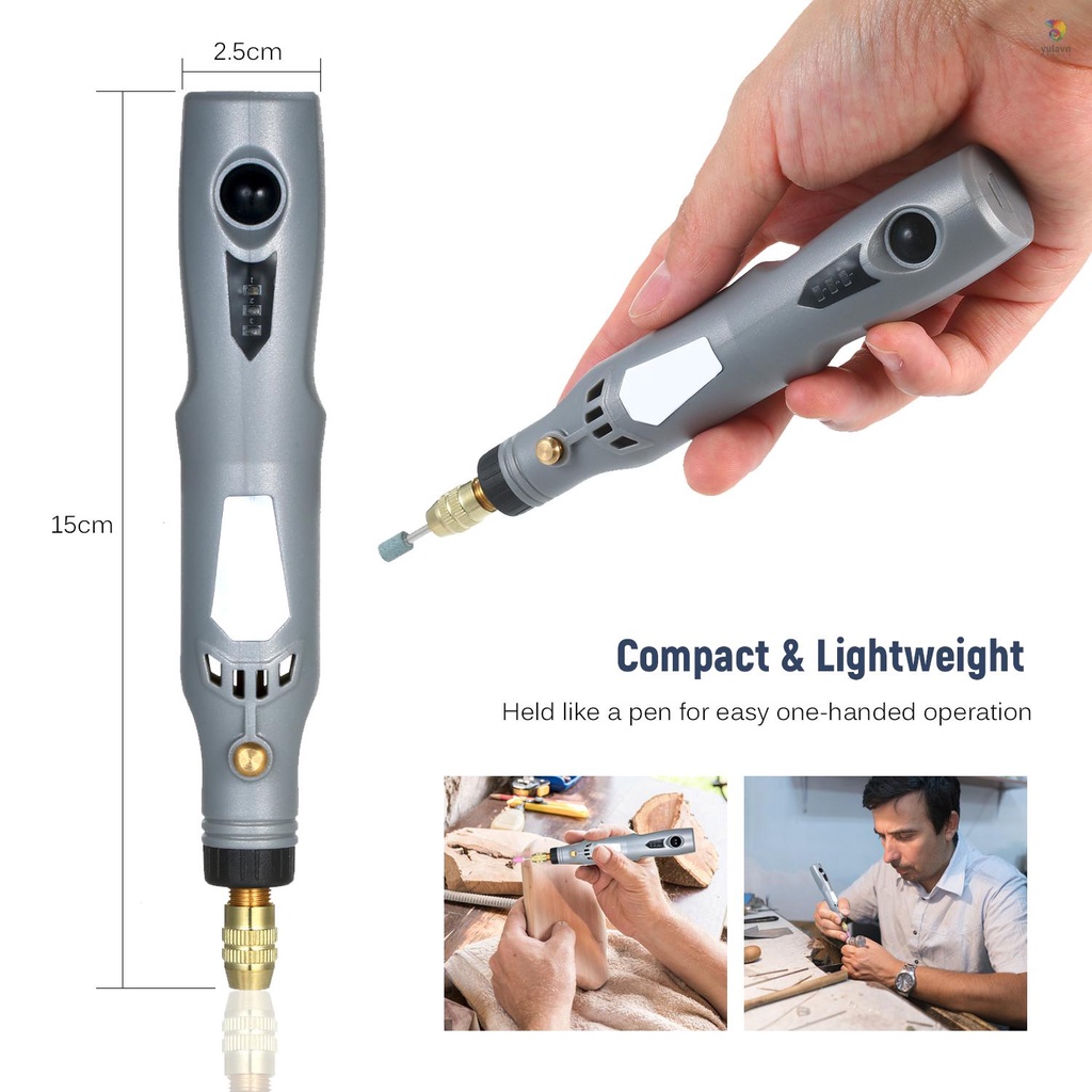 Máy Mài Đánh Bóng Cầm Tay Mini 6000-15000rpm Đa Năng Có Thể Sạc Lại 3 Trong 1 Tiện Dụng