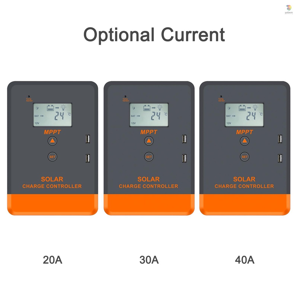 Bộ Điều Khiển Năng Lượng Mặt Trời Tự Động 12Volt / 24V Có Màn Hình LCD Với Đèn Nền Đa Chế Độ Điều Khiển Tải Trọng