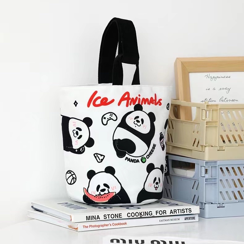 Túi Xách Canvas In Hình Gấu Trúc Dễ Thương Chất Lượng Cao