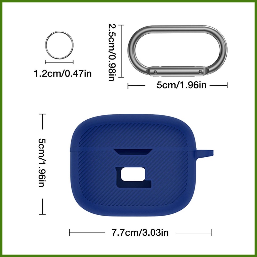 Vỏ Bảo Vệ Hộp Sạc Tai Nghe Không Dây JBL Tune 130NC Bằng Silicon Kèm Móc Khóa Carabiner Tiện Dụng