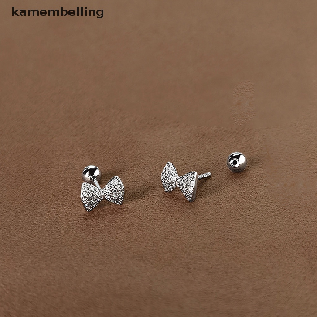 1 Đôi Khuyên Tai Hình Nơ Đính Đá Thời Trang Cho Nữ