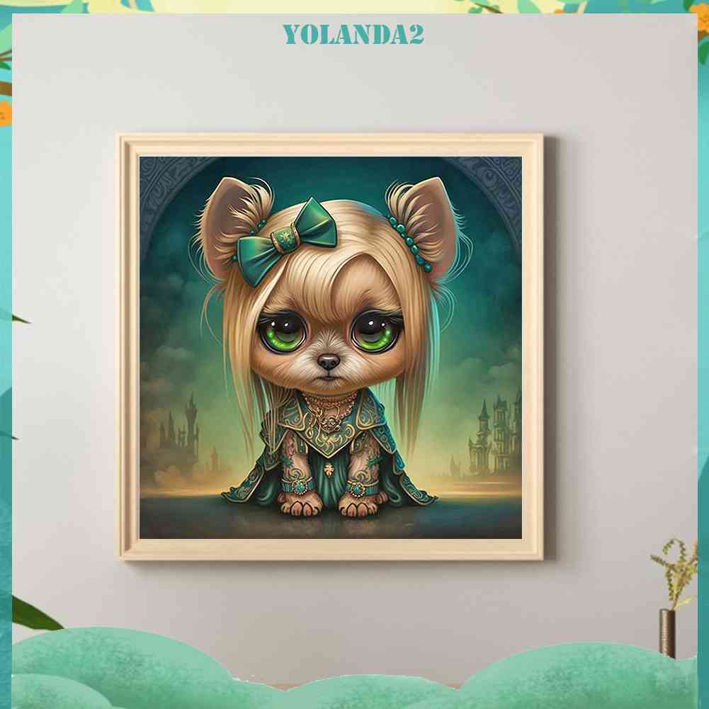 Tranh Đính Đá Kim Cương Toàn Bộ 5D DIY Hình Vẽ Chó Trang Trí Nhà Cửa