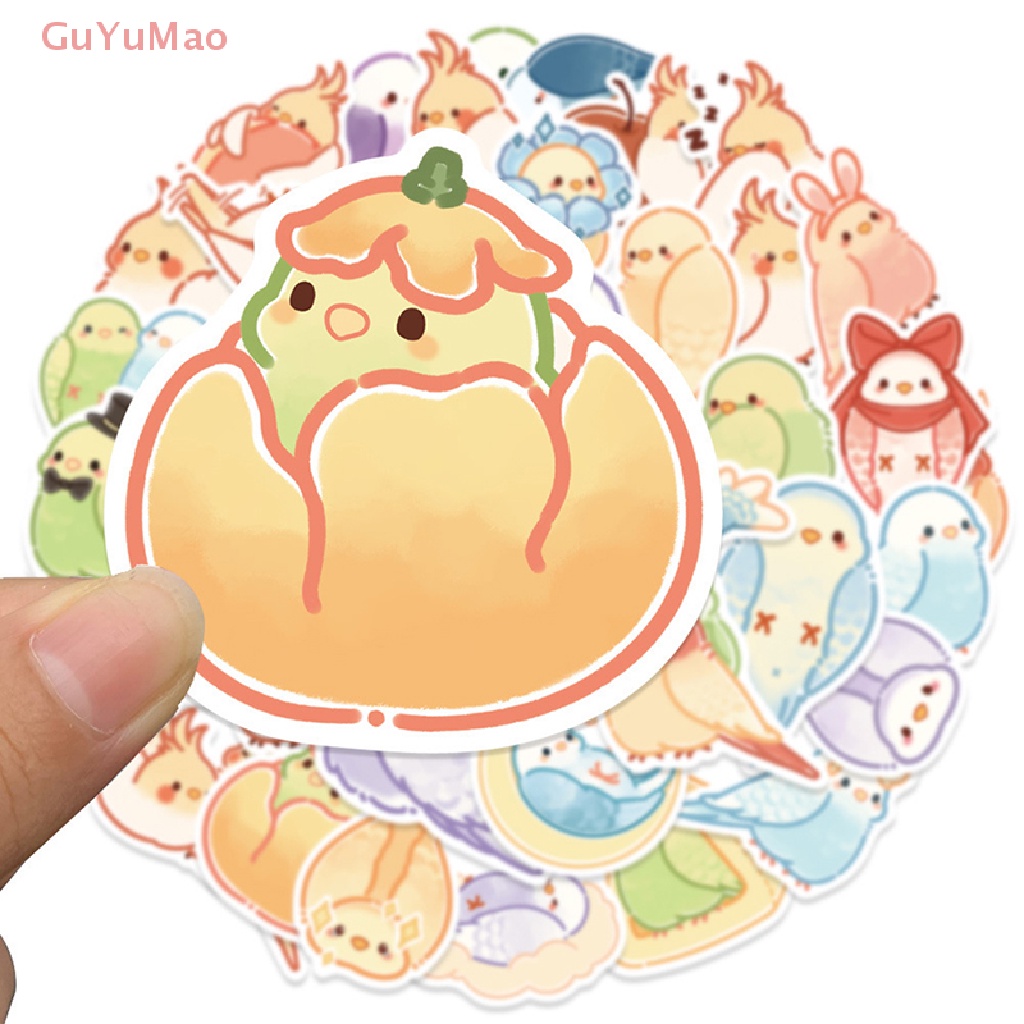 Bộ 40 Miếng Dán Laptop Họa Tiết Chim Vẹt Hoạt Hình Nhiều Màu DIY