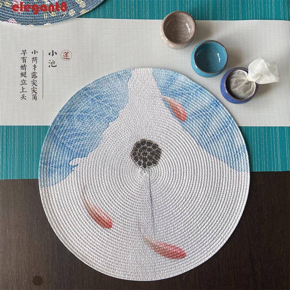 1 Miếng Lót Chén Dĩa Chống Trượt Hình Tròn Bằng Vải Dệt