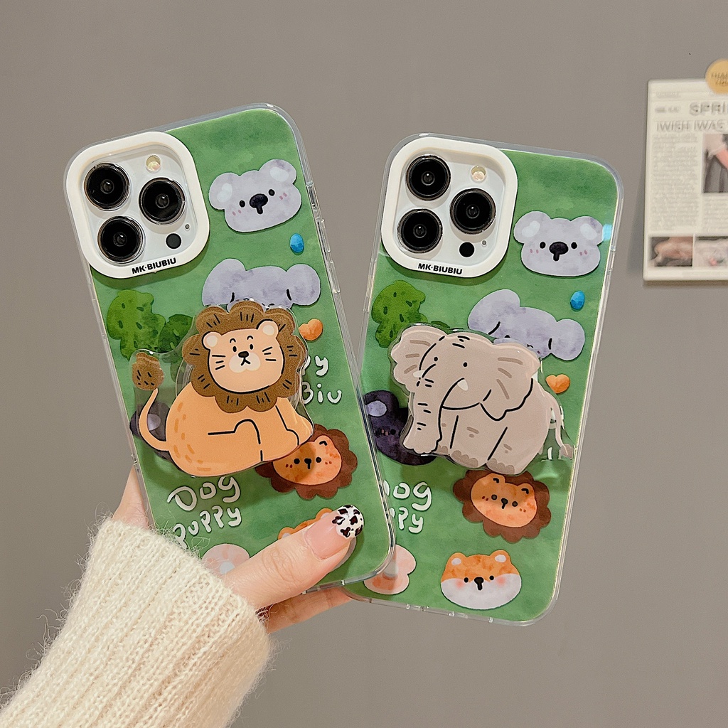 Ốp Điện Thoại TPU Mềm Trong Suốt Họa Tiết Sở Thú Hoạt Hình Dễ Thương Cho iphone 14 13 11 12 Pro Max Đứng