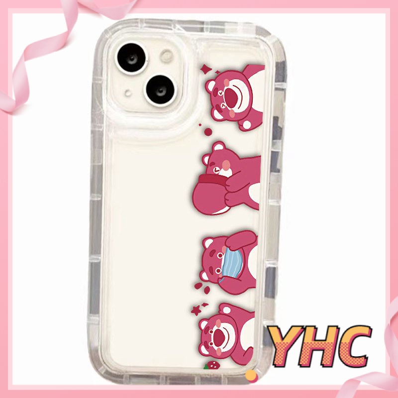 Ốp lưng iphone Túi khí gấu dâu tây hoạt hình vỏ mềm chống rơi trong suốt Cho Iphone 6 / 6S / 6splus / se / 7 / 7plus / 8 / 8plus / X / xs / xsmax / 11 / 12 / 13 / 14 / Plus / pro / pro max-721