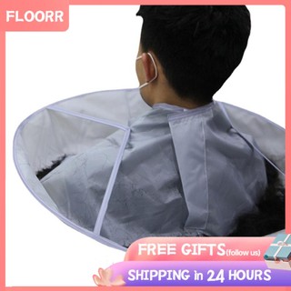 Floorr Cắt tóc Áo choàng bắt tóc Áo choàng cắt tóc thoáng khí Điều chỉnh kích thước Loại ô cho tiệm làm tóc