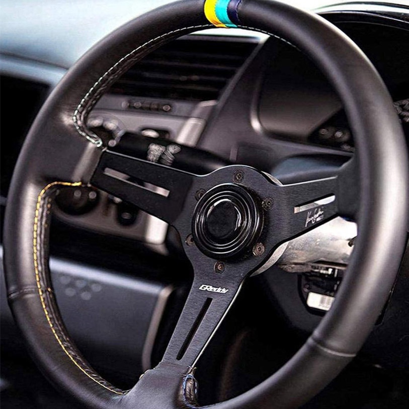 Vô Lăng Xe Hơi 14inch JDM 350mm Bằng Da Lộn Chất Lượng Cao