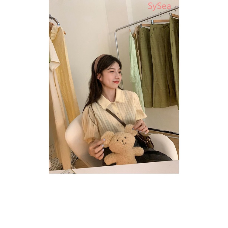 Áo Sơ Mi Cổ Búp Bê Thời Trang Mùa Hè Hàn Quốc Cho Nữ