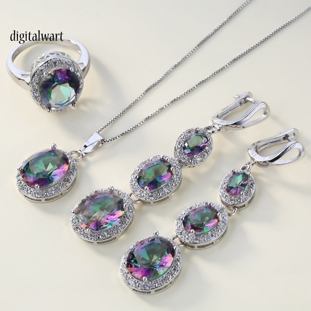 Kỹ Thuật Số| Set 3 Vòng cổ Thời Trang Đính Đá Topaz Nhân Tạo Nhiều Màu