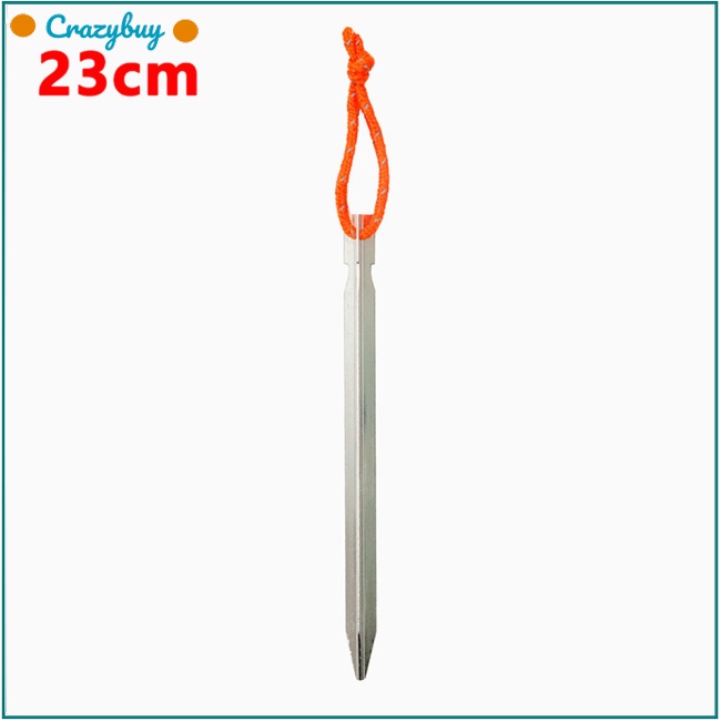 Cr Cọc Dựng Lều Hình Chữ V Ba Mặt Bằng Hợp Kim Nhôm Siêu Nhẹ 23cm (Kèm Dây)