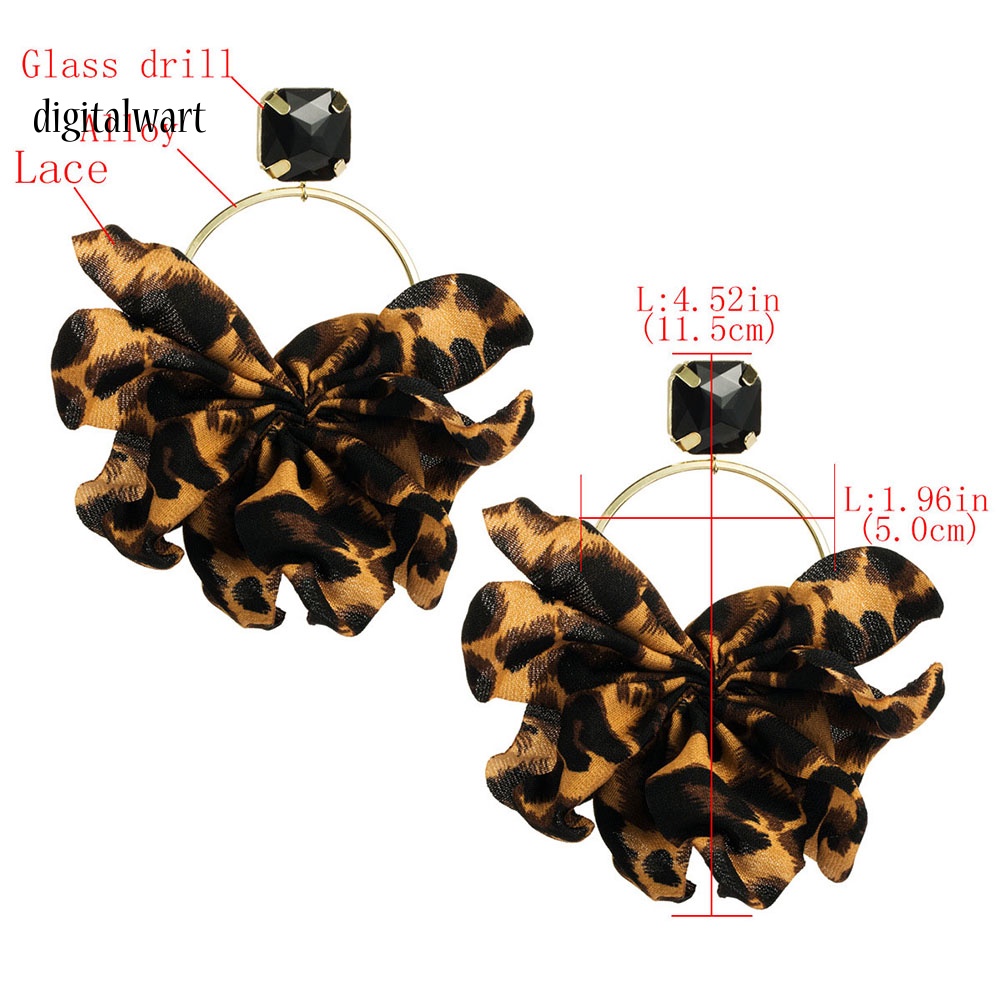 Kỹ Thuật Số| Bông Tai HợP Kim HọA TiếT Da BáO ĐíNh Đá ThờI Trang