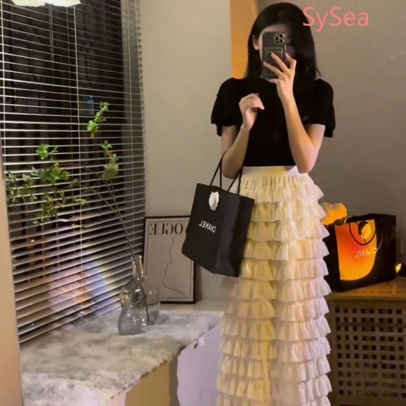 Áo Dệt Kim Ngắn Tay Hai Lớp Thời Trang Mùa Hè Cho Nữ