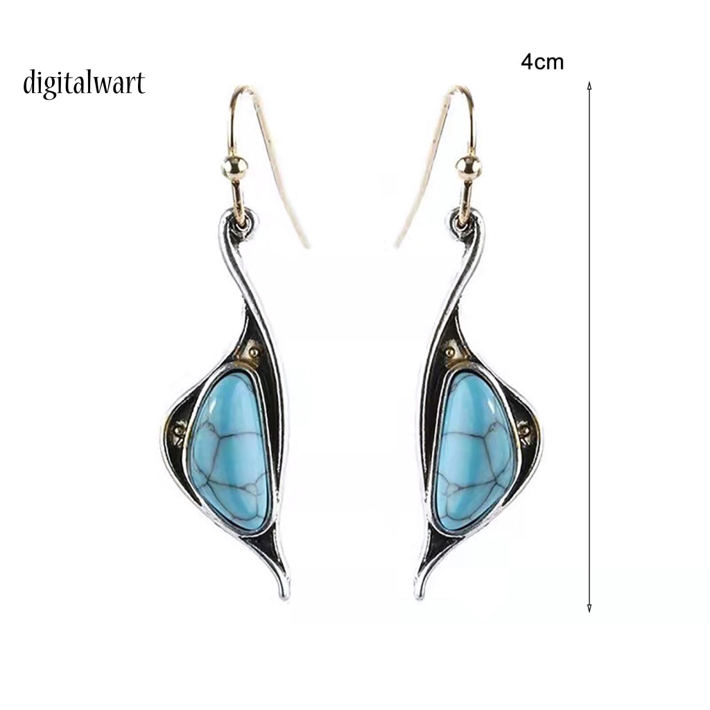 Kỹ Thuật Số| 1 Đôi Khuyên Tai Hợp Kim Đính Đá Ngọc Lam Thiết Kế Độc Đáo