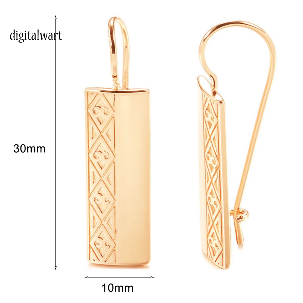 Kỹ Thuật Số| 1 Đôi Bông Tai Móc Hình Chữ Nhật Bằng Hợp Kim Bắt Mắt