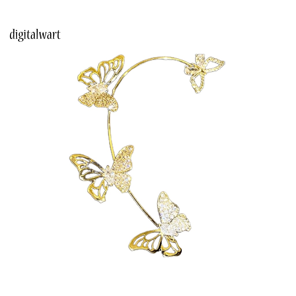 Kỹ Thuật Số| 1 Khuyên Kẹp Vành Tai Hình Bướm Rỗng Không Xỏ Lỗ Phong Cách Hàn Quốc Tinh Tế Dành Cho Tiệc Cưới