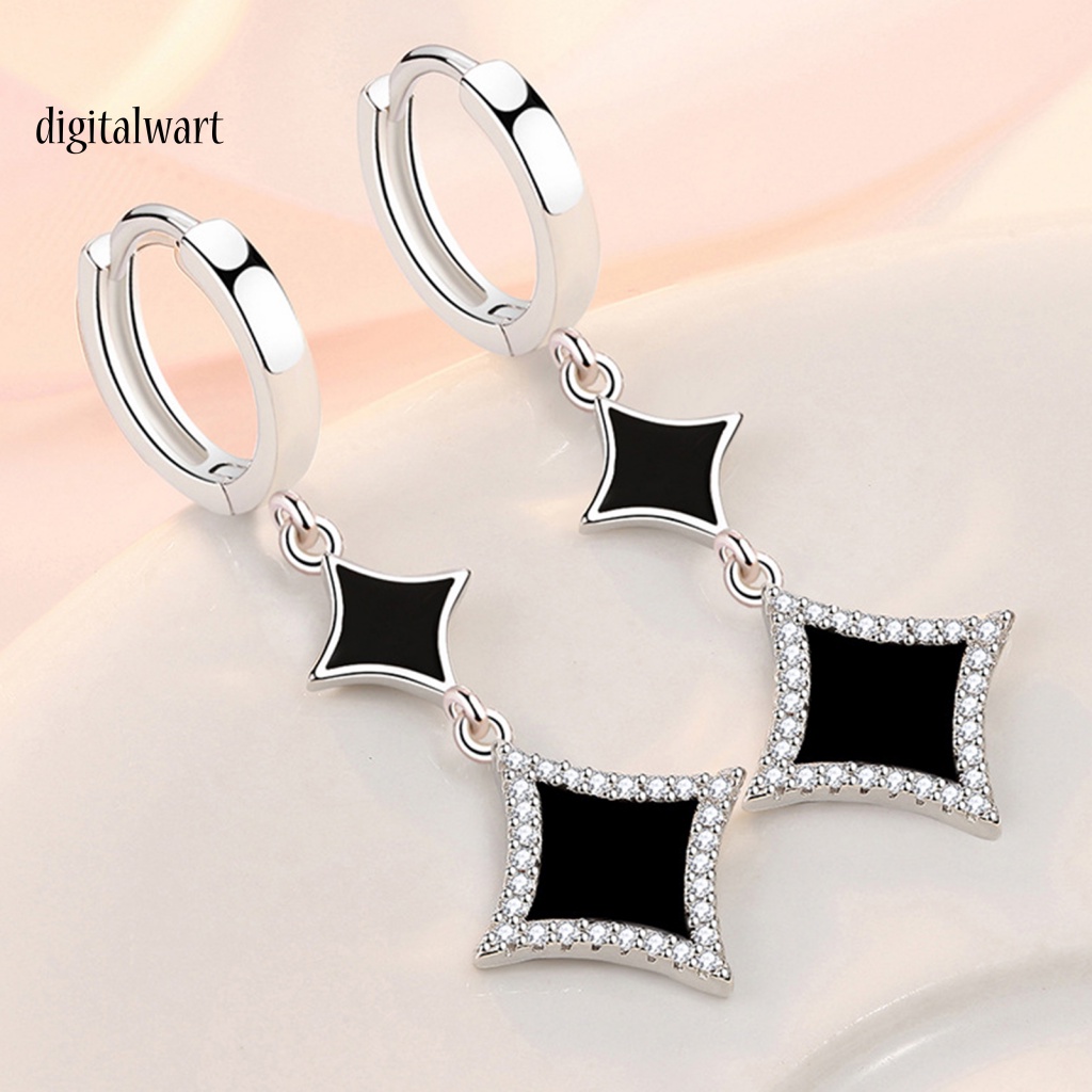 Kỹ Thuật Số| 1 Đôi Bông Tai Dáng Dài Hình Ngôi Sao Đính Đá Lấp Lánh Thời Trang Cho Nữ