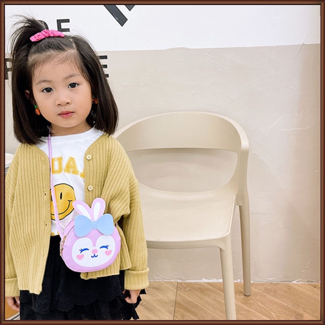 Túi Đeo Chéo Vai Mini Bằng Da Pu Họa Tiết Thỏ Hoạt Hình Dễ Thương Dành Cho Trẻ Em