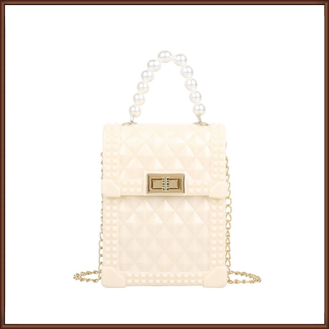 Túi Đeo Chéo Hình Vuông Cỡ Nhỏ Phối Dây Đeo Sợi Xích Thời Trang Cho Nữ