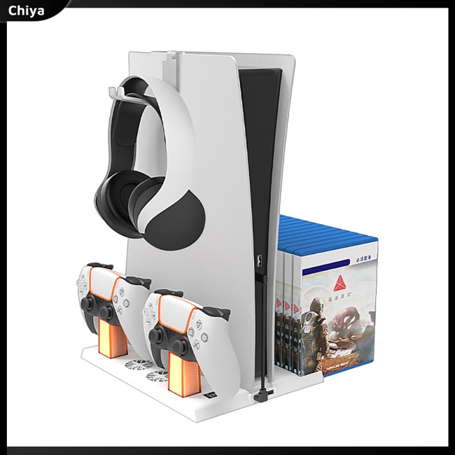 Đế Quạt Làm Mát Đa Năng Với Bộ Điều Khiển Sạc Kép Và Giá Treo Đĩa Tai Nghe