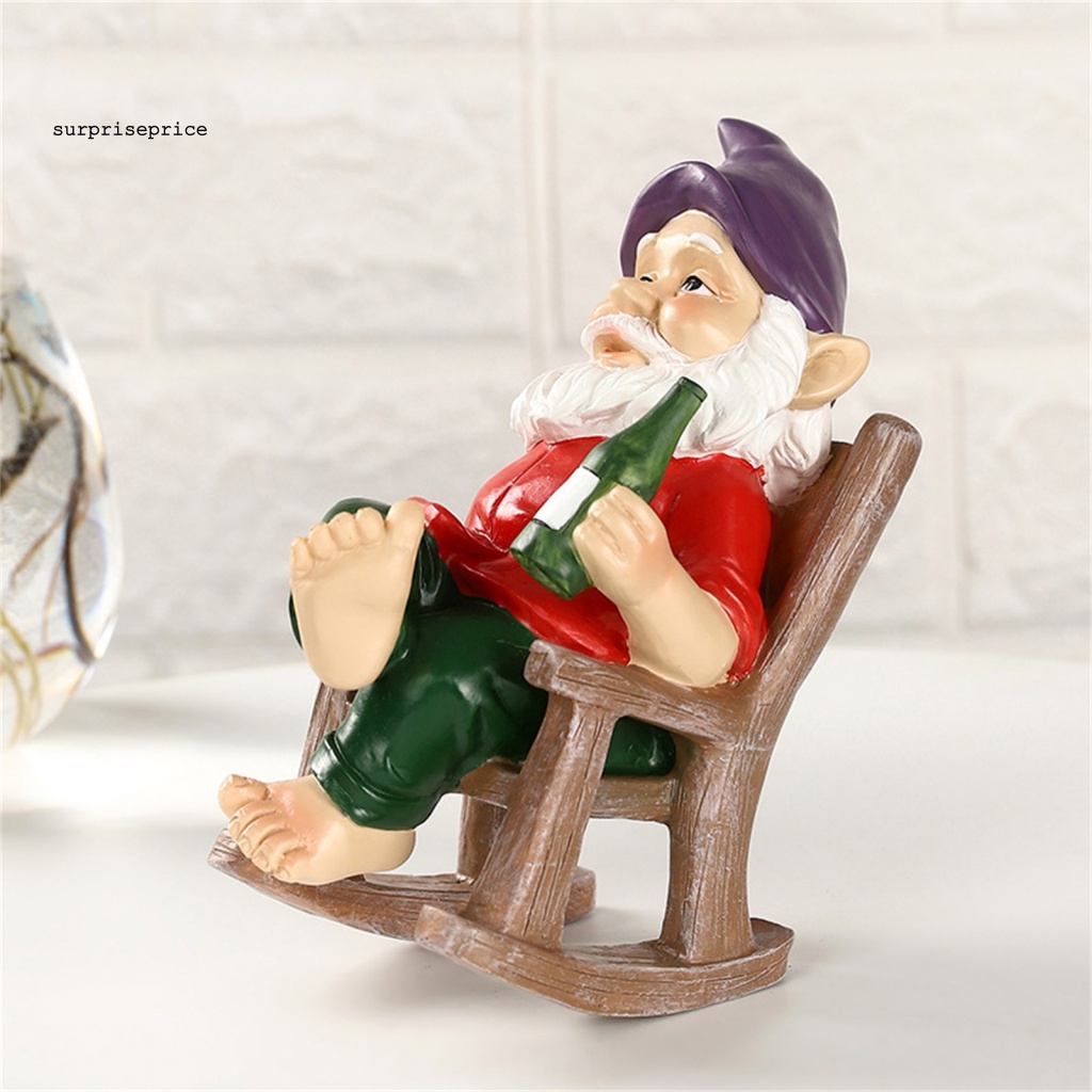 Mô Hình Tượng Gnome Nghệ Thuật Bằng Nhựa Resin Chống Chống Thời Tiết Trang Trí Sân Vườn