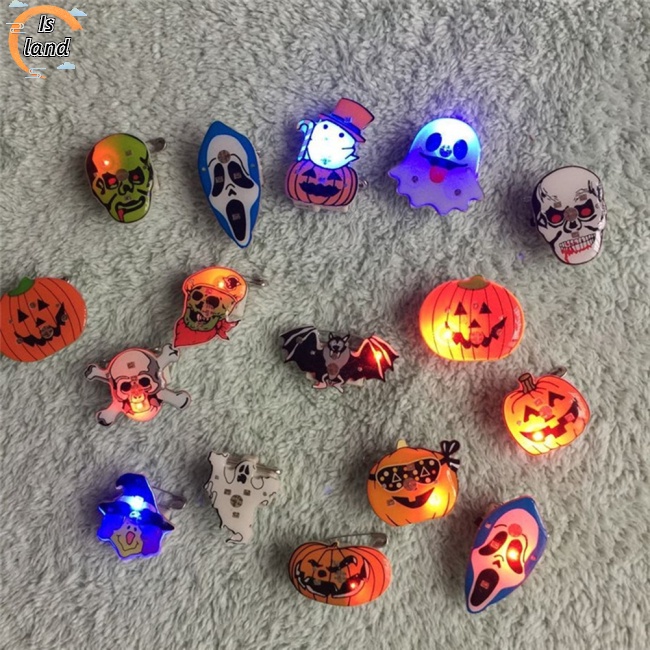 Huy Hiệu Cài Áo Hình Đầu Lâu / Bí Ngô Màu Dạ Quang Phong Cách Halloween