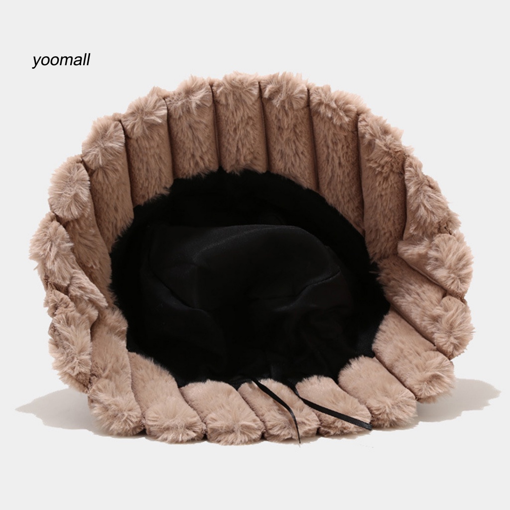 Mũ Tai Bèo Phủ Lông Họa Tiết Kẻ Sọc Phong Cách Vintage Thời Trang Mùa Đông