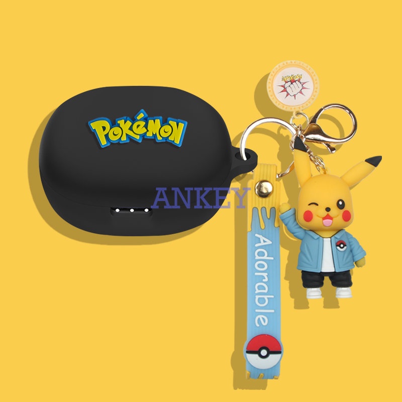 Anker Soundcore Life Note 3s / Note 3 / Note E Earphone Silicone Case Earbuds Black Pikachu Waterproof Shockproof Soft Protective Headphone Cover Headset Skin with Hook