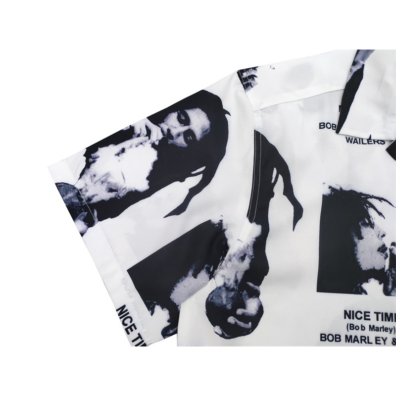 Wa-cko8 MA-Ri8- Bob Marley Áo Sơ Mi Thời Trang Cổ Điển Unisex